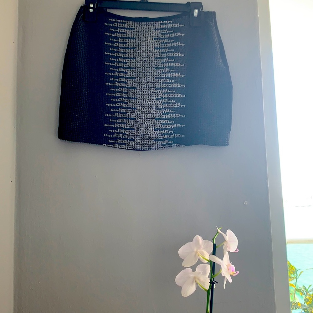 T los angeles black silk skirt